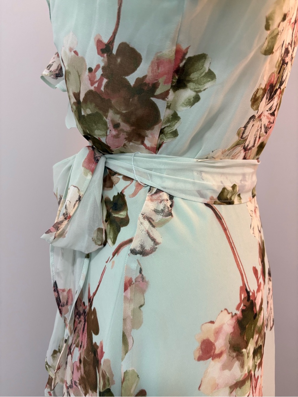 Mint Floral Ruffled Dress - Picture 8 of 14